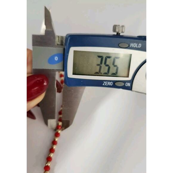 14k Yellow Gold Fashion Red And Gold Beaded Bracelet 7.5" - Picture 8 of 8